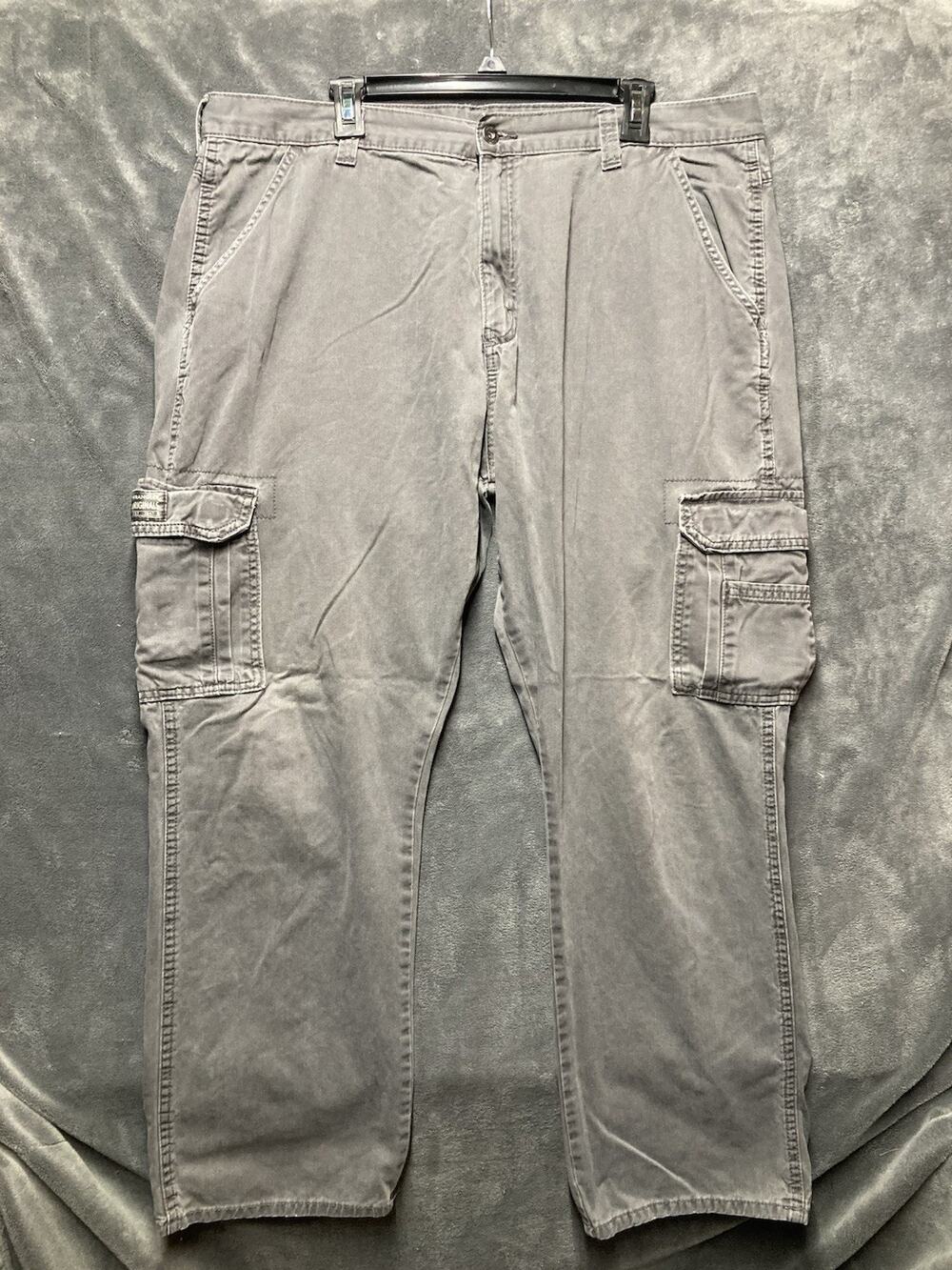 Wrangler Cargo Pants Mens 40x30 Gray Hiking Skater Outdoor Gorpcore Utility Y2K
